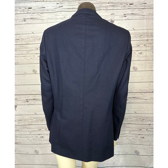 Bottoli Navy Wool Blazer Jacket With Detachable Brown Bib size 36 R - Picture 6 of 11